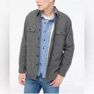 J crew Sherpa-lined flannel shirt-jacket